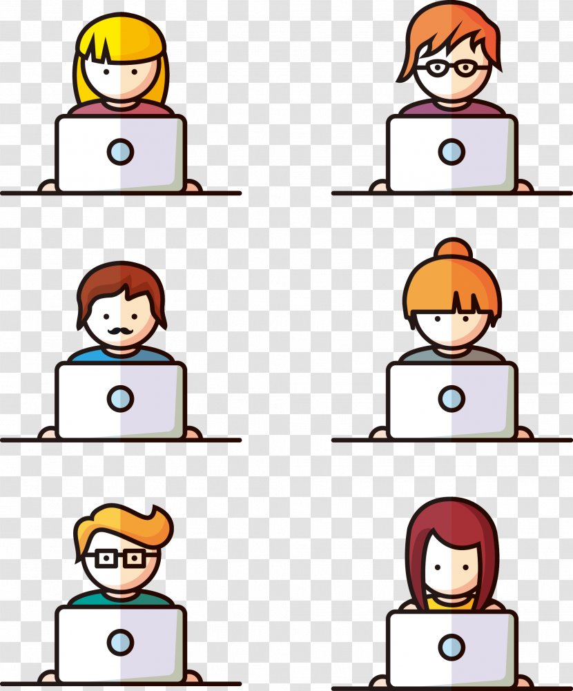 Computer Download Icon - Facial Expression - Vector Hand-painted Transparent PNG
