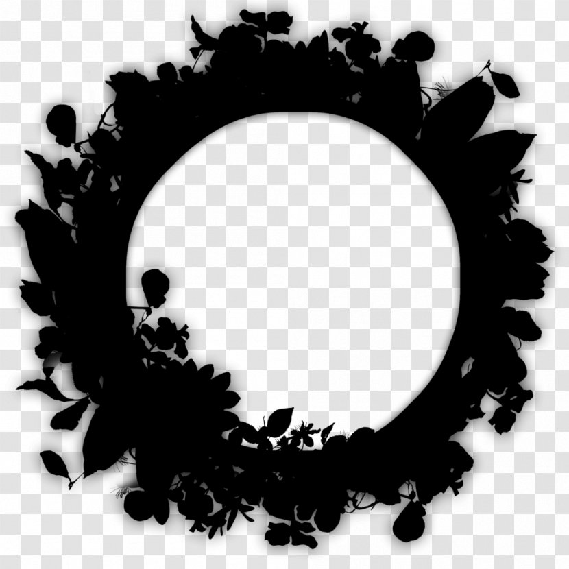 Circle Leaf - Picture Frames - Blackandwhite Computer Transparent PNG