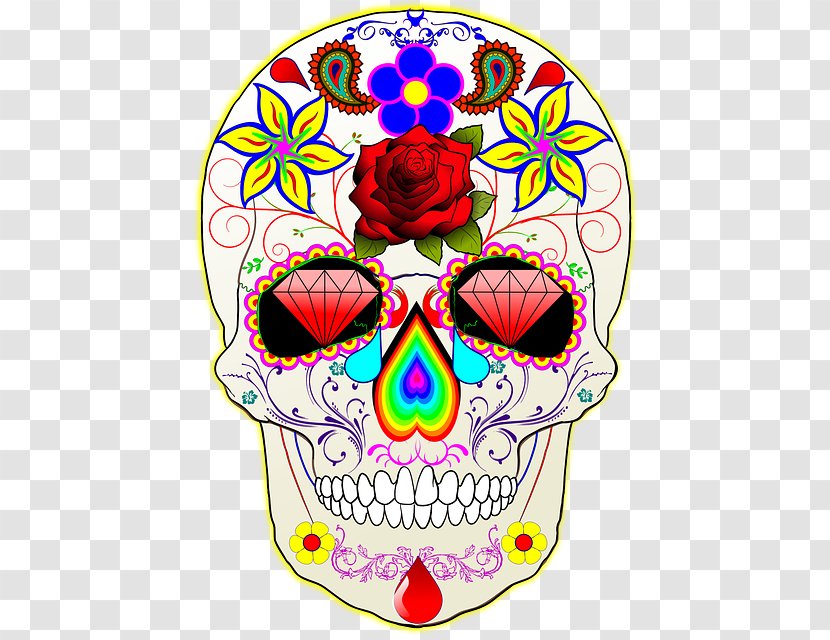 La Calavera Catrina Day Of The Dead Skull Mexican Cuisine - Gift Transparent PNG