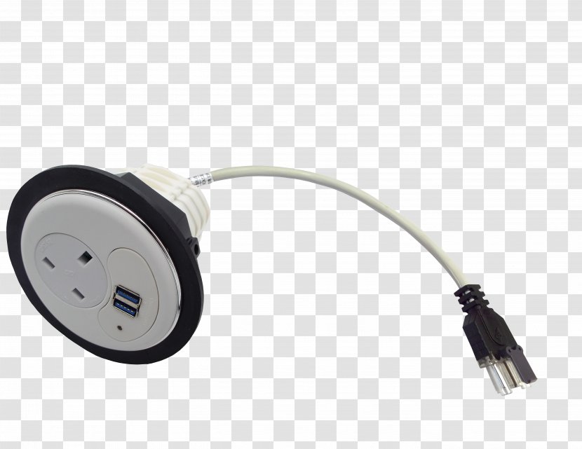 Electrical Cable Grommet Management Desk - USB Transparent PNG
