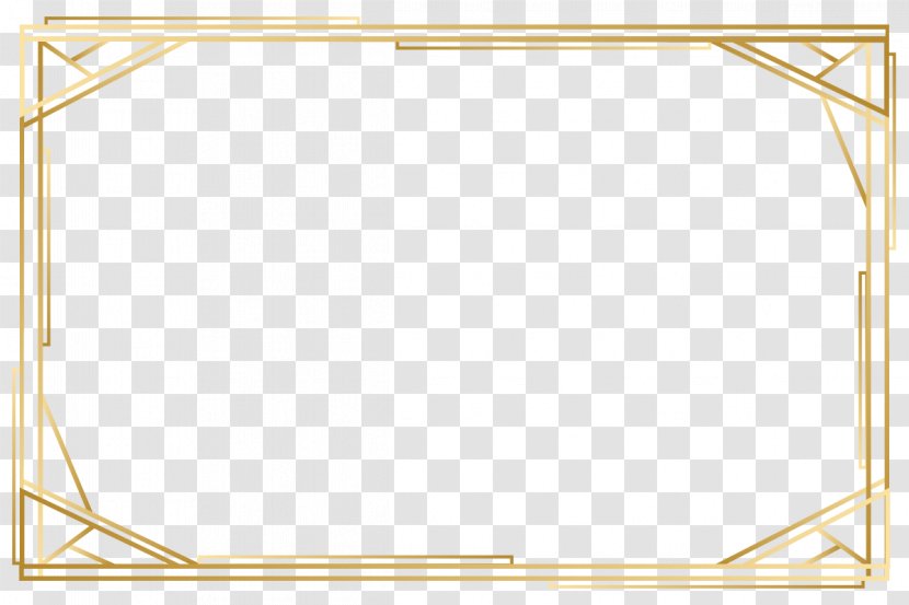 Angle Point Yellow Pattern - Vector Gold Frame Transparent PNG