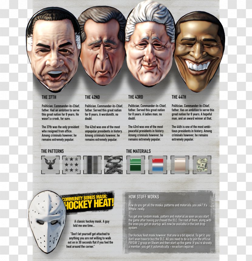 Barack Obama Payday 2 Payday: The Heist Downloadable Content Overkill Software - Computer Transparent PNG