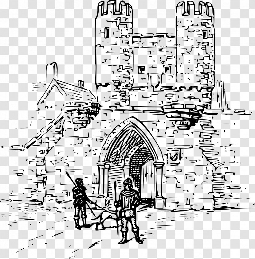 Barbican Drawing City Gate Amsterdamse Poort, Haarlem Fortification - Castle Transparent PNG