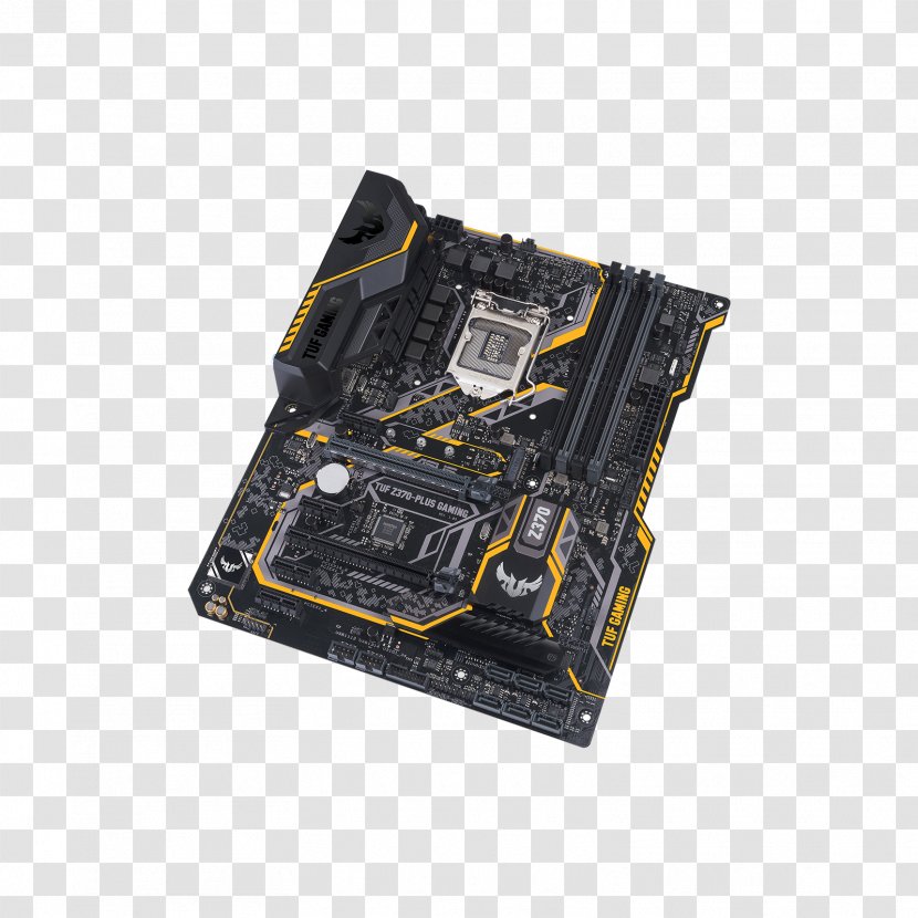 Intel Asus TUF Z370-Plus Gaming Motherboard LGA 1151 CPU Socket - Ddr4 Sdram Transparent PNG