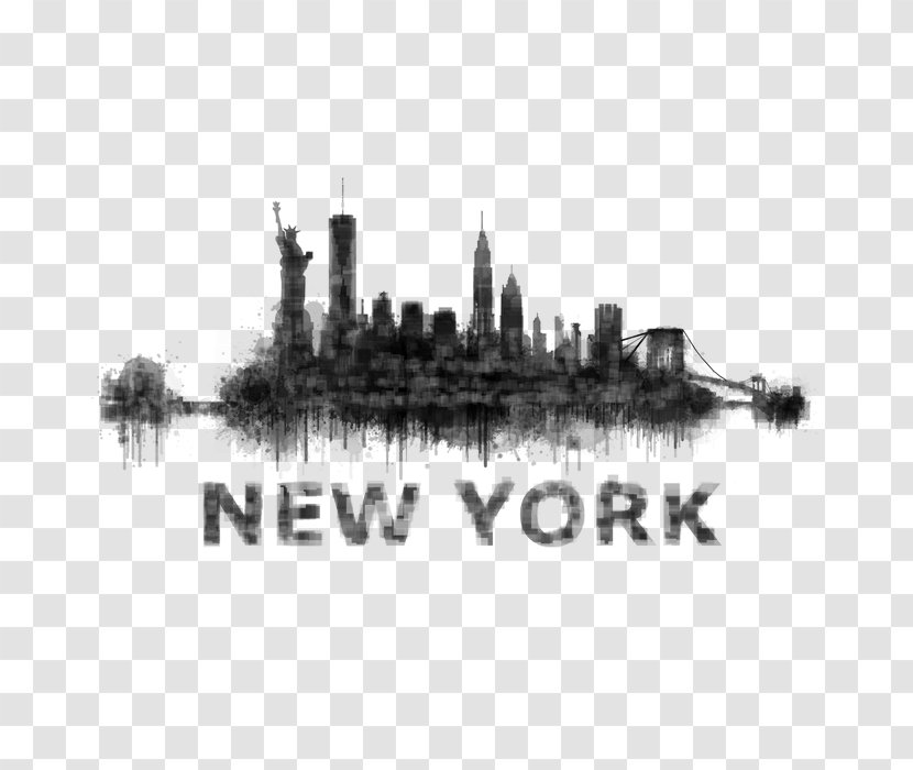 New York City - Skyline - Blackandwhite Logo Transparent PNG