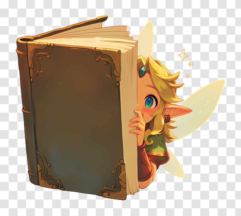 Curious Fairy Behind Big Book Transparent PNG