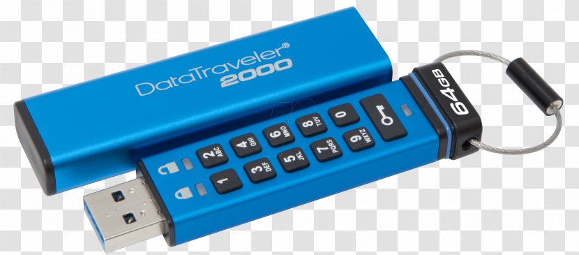 Kingston DataTraveler 2000 USB Flash Drives Technology Computer Data Storage - Usb Transparent PNG