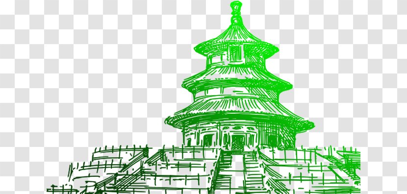 Temple Of Heaven Drawing - Poster - Fluorescence Forbidden City Silhouette Transparent PNG