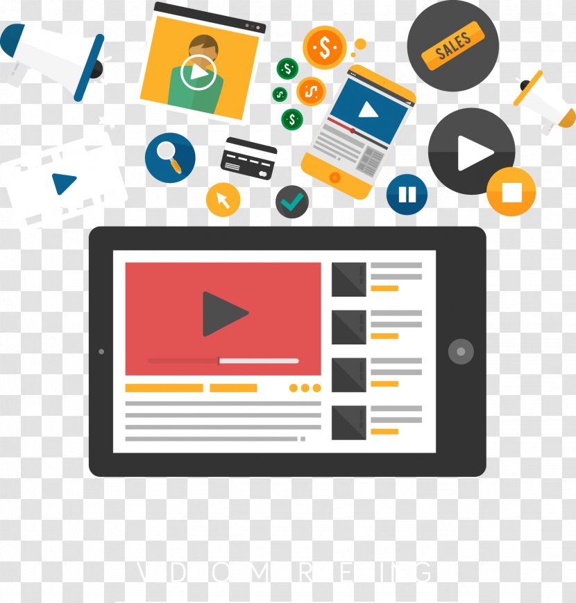 Digital Marketing Social Video Proxy Server - Advertising - Vector Elements Transparent PNG
