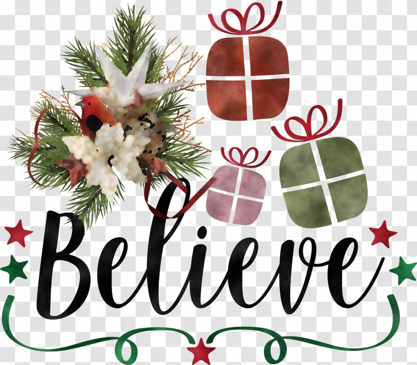 Believe Santa Christmas Transparent PNG