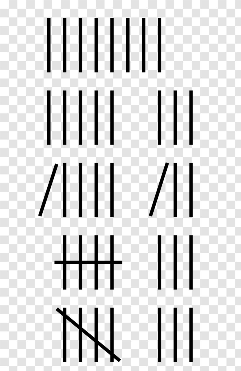 Tally Marks Unary Numeral System Counting Number - Frame - Frie Transparent PNG
