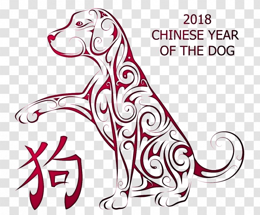 Dog Chinese New Year Calendar Zodiac - Flower Transparent PNG