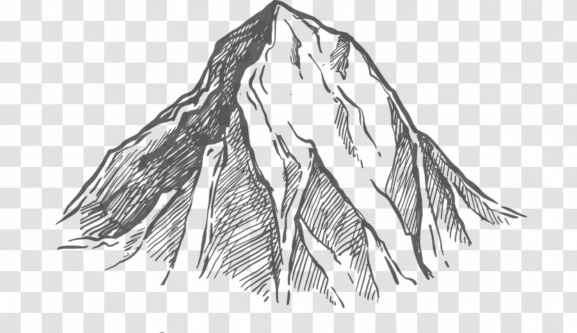 Monochrome Photography Black And White Drawing - Mountain Transparent PNG