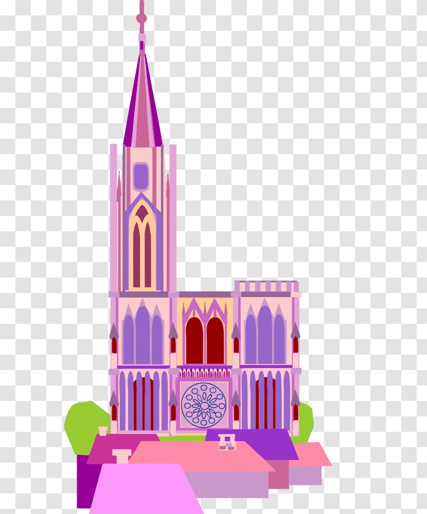 Fairy Tale Church Clip Art - Magenta Transparent PNG