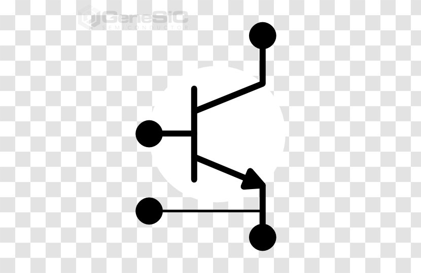 The Transistor Electronics Bipolar Junction Semiconductor - Black And White - Igbt Symbol Transparent PNG