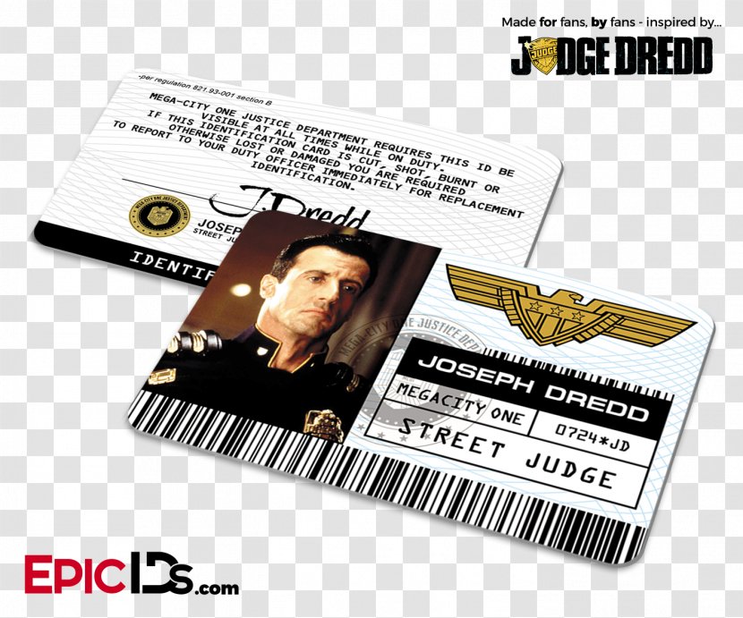 Judge Dredd Mega-City One Film Epic IDs - Label Transparent PNG