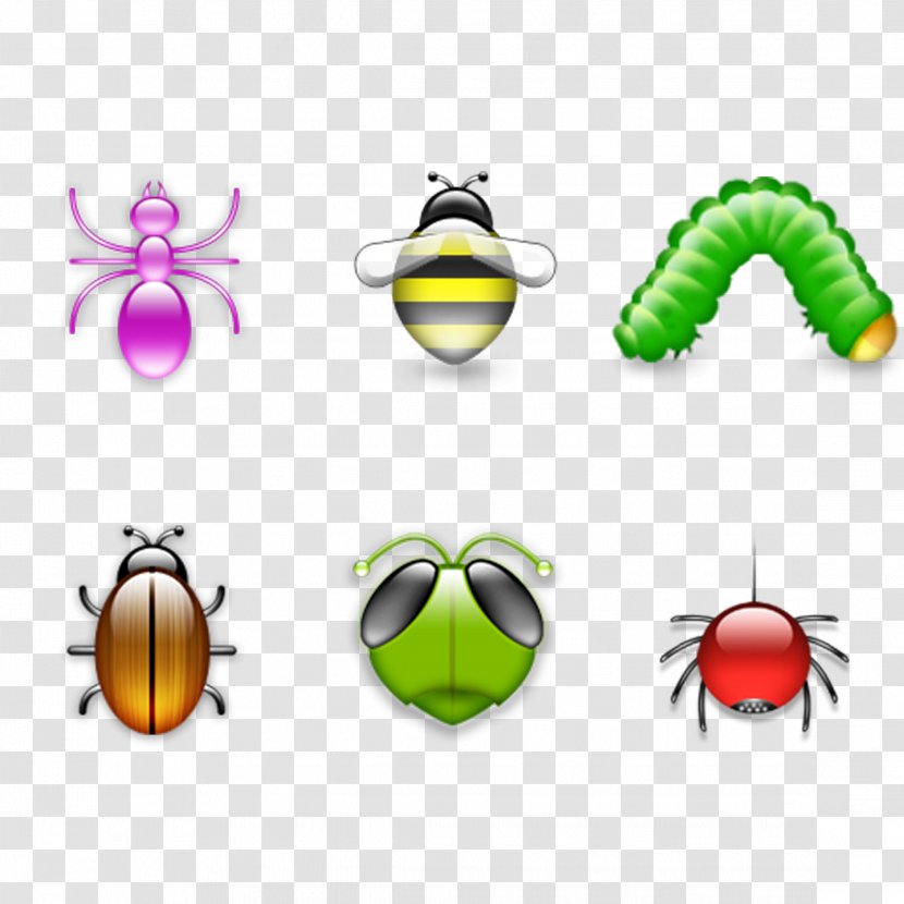 Web Template Icon - 3d,Fluorescent Insects Transparent PNG