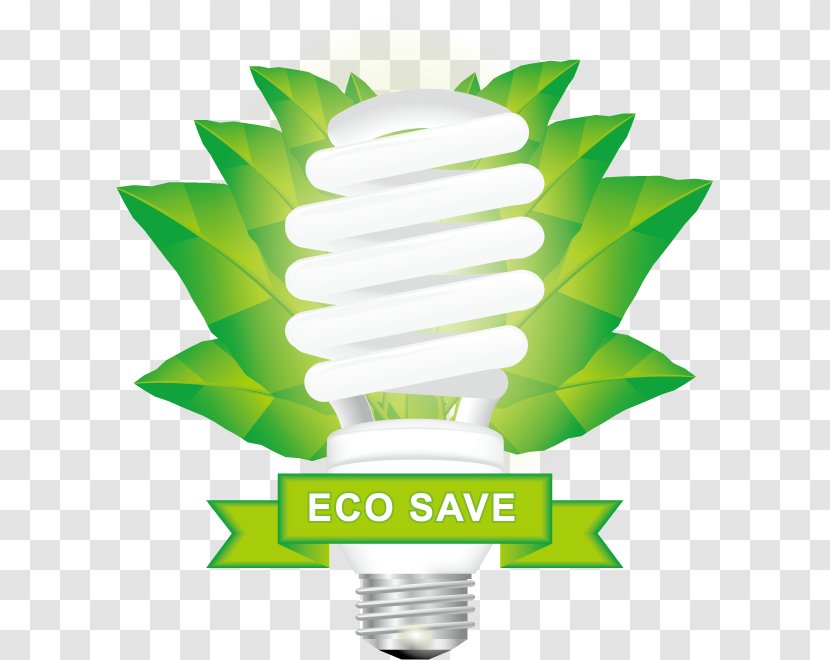 Green Energy Incandescent Light Bulb - Text - Vector Transparent PNG