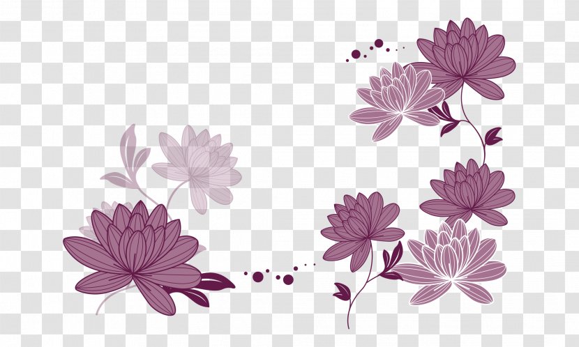 Purple Nelumbo Nucifera - Violet - Hand-painted Artwork Beautiful Lotus Transparent PNG