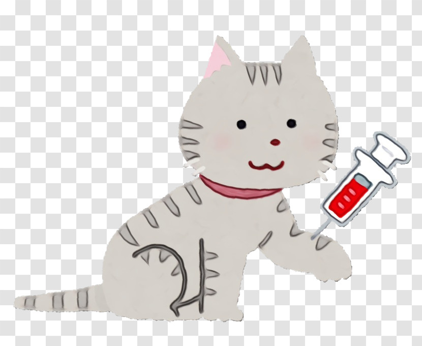 White Pink Cartoon Nose Cat Transparent PNG