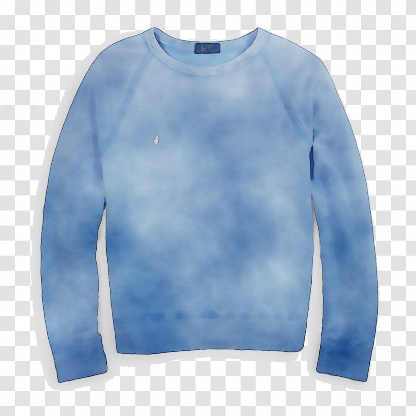 Sweater T-shirt Sweatshirt Sleeve Outerwear - Blue Transparent PNG