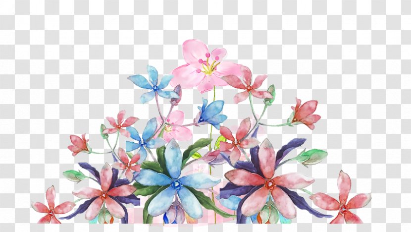 Floral Design Watercolor Painting Blue - Wildflower - Botany Transparent PNG