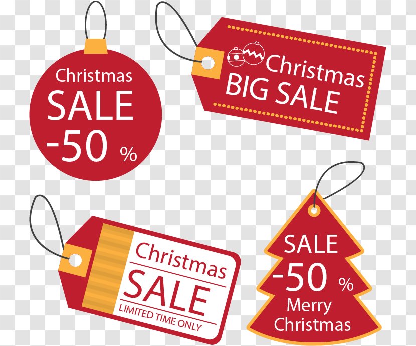 Christmas Tree Sales Discounts And Allowances - Sign - Red Discount Tags Transparent PNG
