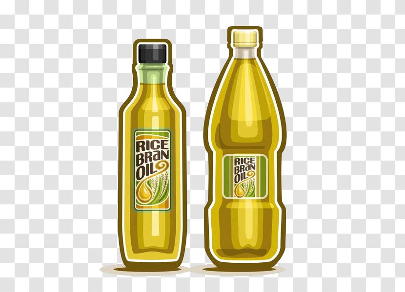 Glass Bottle Cooking Oil - Vegetable In A Hand-painted Transparent PNG