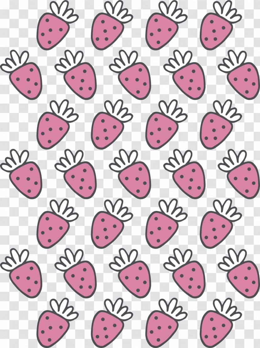 Motif Pattern - Tree - Hand Painted Pink Strawberry Transparent PNG
