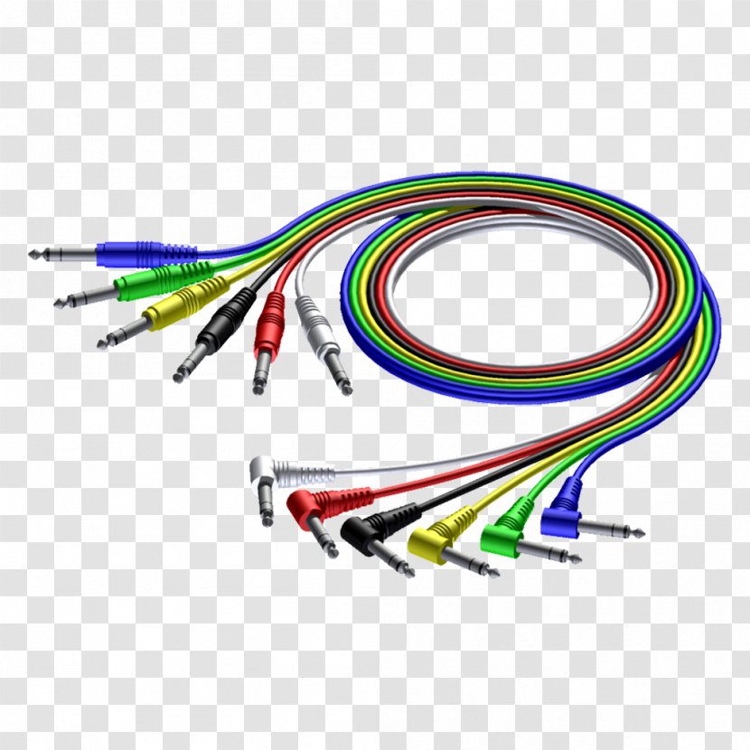 Patch Cable Network Cables CAB790/0.6 JACK MANNELIJK STEREO NAAR GEHOEKT 0.6 M SET VAN 6 KLEUREN PROCAB Electrical Phone Connector - Audio Signal - Jack Transparent PNG