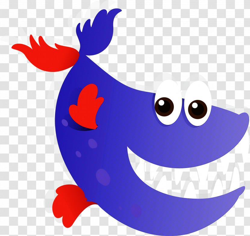 Blue Cartoon Smile Transparent PNG