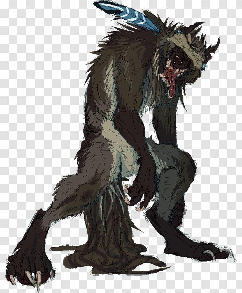 Werewolf Full Moon Gray Wolf DeviantArt Werwolf - Cartoon Transparent PNG