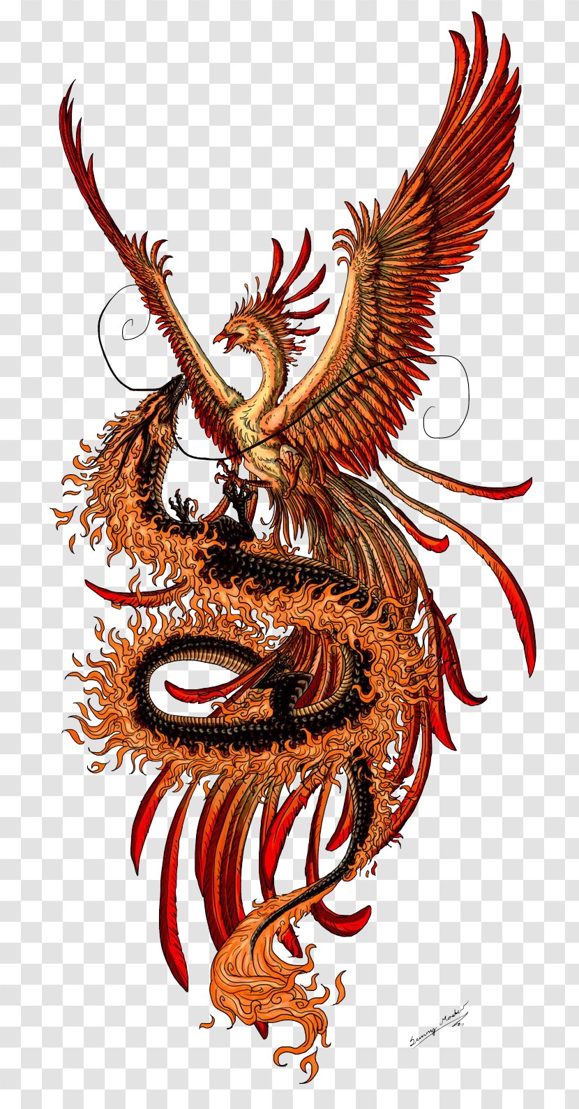 Phoenix Chinese Dragon Fenghuang Tattoo - Symbol - Tattoos Transparent Images Transparent PNG