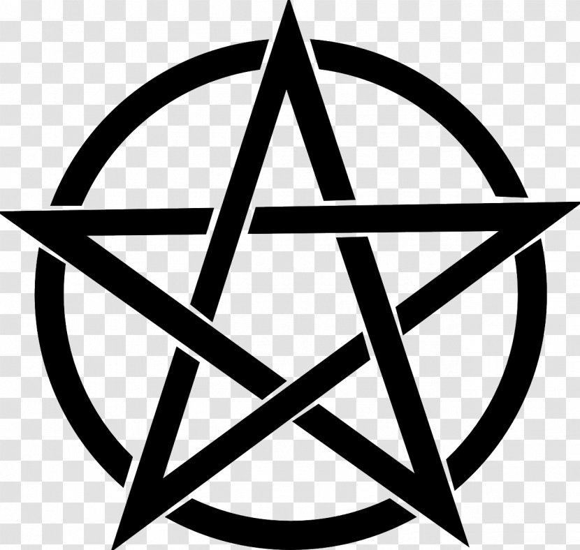 Pentacle Pentagram Wicca Clip Art - Black And White - Symbol Transparent PNG