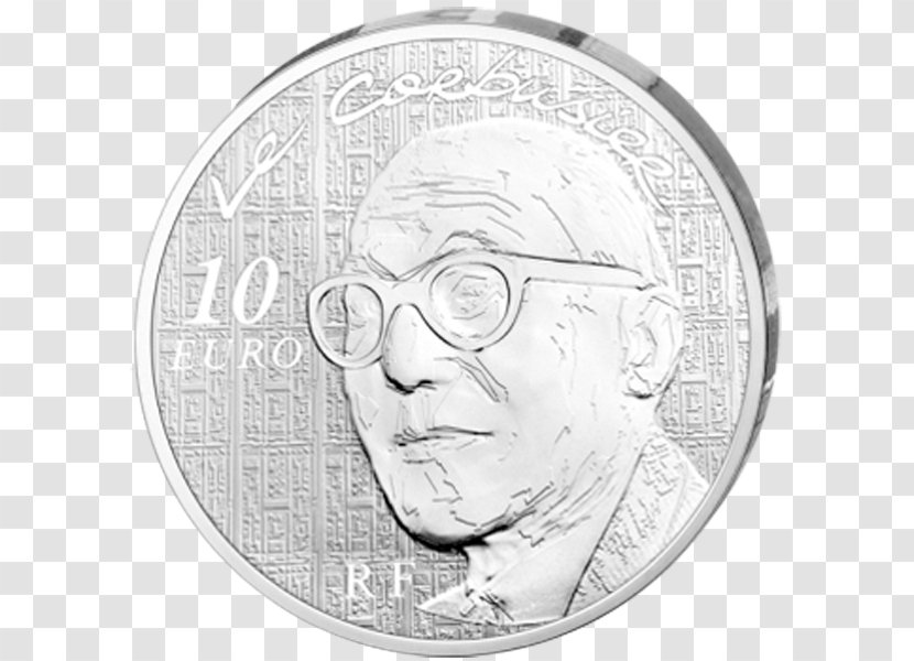 10 Euro Note Coin 100 Currency - Black And White - Le CorBusier Transparent PNG