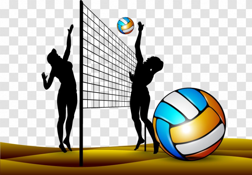 Beach Volleyball Royalty-free Illustration - Technology - Vector Painted Playing Transparent PNG