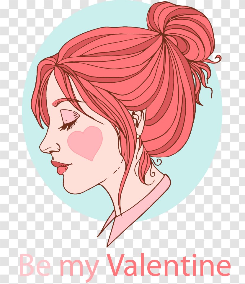 Valentines Day Drawing Illustration - Tree - Head Of A Woman Transparent PNG