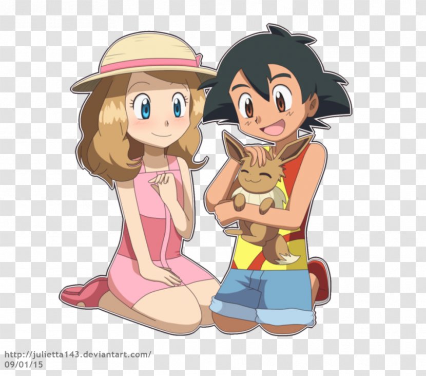 Pokémon X And Y Ash Ketchum Serena Sun Moon Pikachu - Flower Transparent PNG