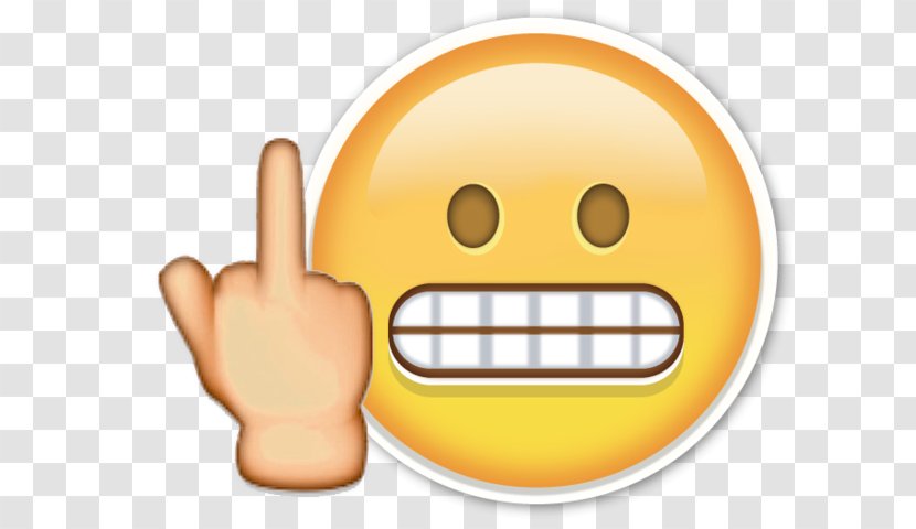 Emoji The Finger Insult Sticker Emoticon - Yellow Transparent PNG