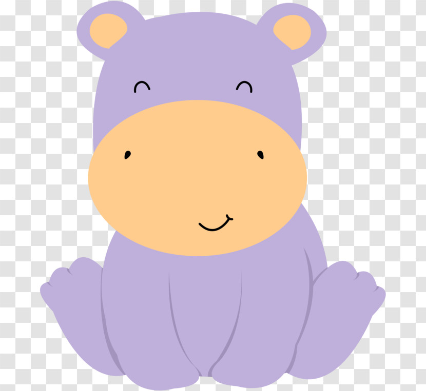 Cartoon Purple Nose Snout Smile Transparent PNG