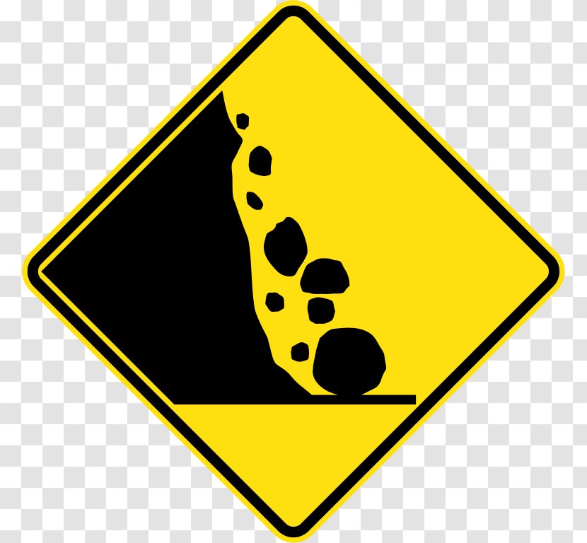 Traffic Sign Warning Vienna Convention On Road Signs And Signals Rock - Area Transparent PNG