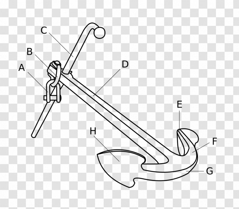 Anchor Stockankare Ship Boat Wikipedia - Monochrome Transparent PNG