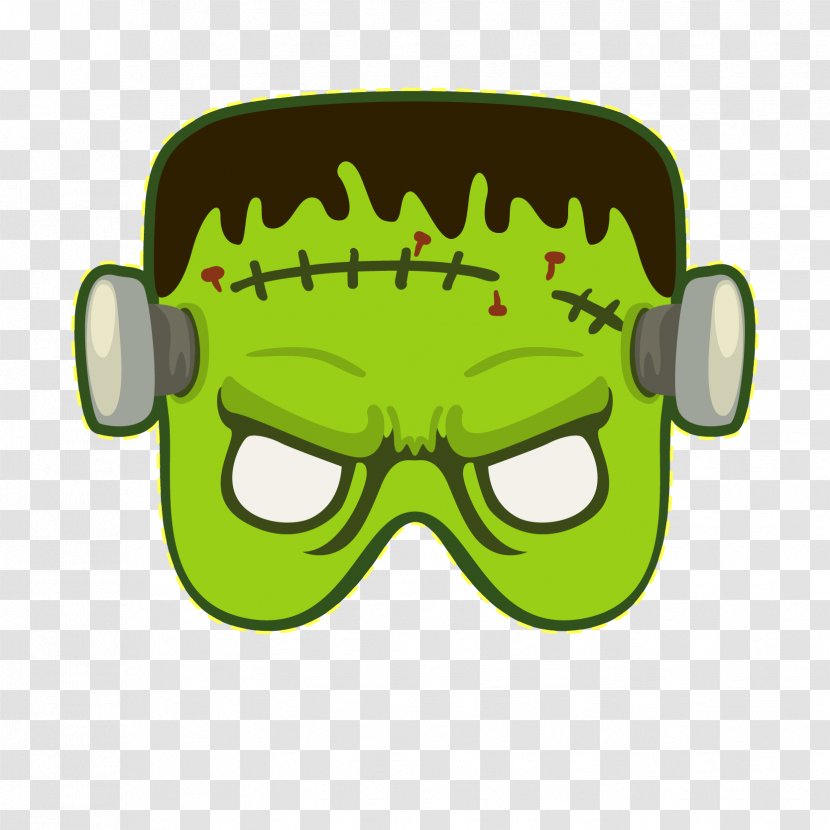 Frankensteins Monster Mask Halloween - Green - Frankenstein Transparent PNG