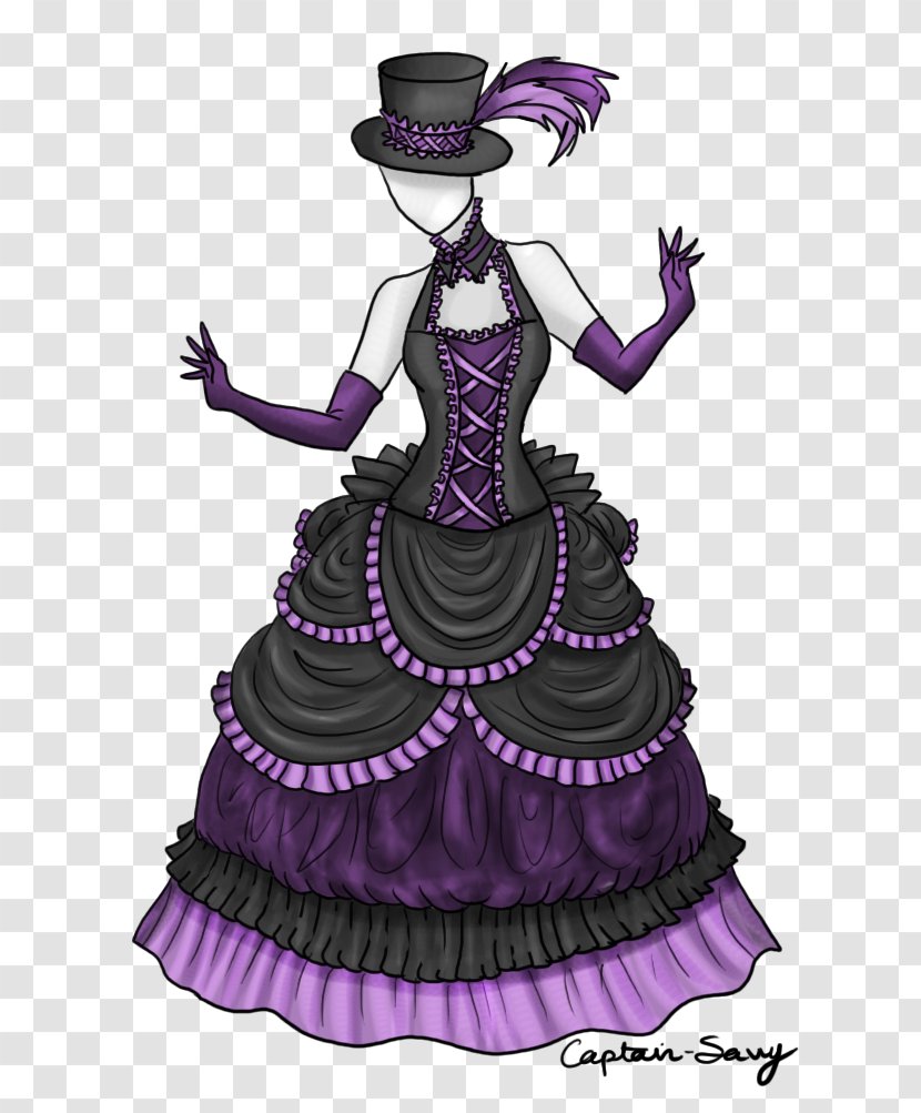 Illustration Gown Purple Costume - Dress - Gothic Beauty Transparent PNG