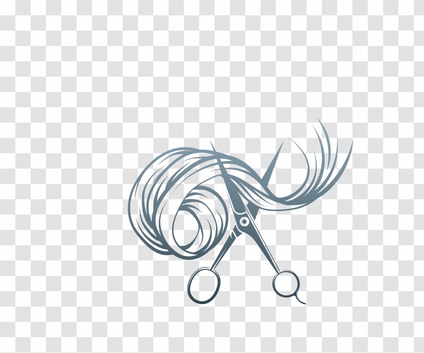 Hairdresser Comb Hair-cutting Shears Hairstyle Beauty Parlour - Barber - Vector Black Lines Haircut Transparent PNG