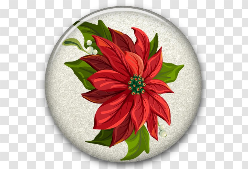 Poinsettia Christmas Wreath Clip Art - Garland - Water Droplets Fall On Flowers Transparent PNG