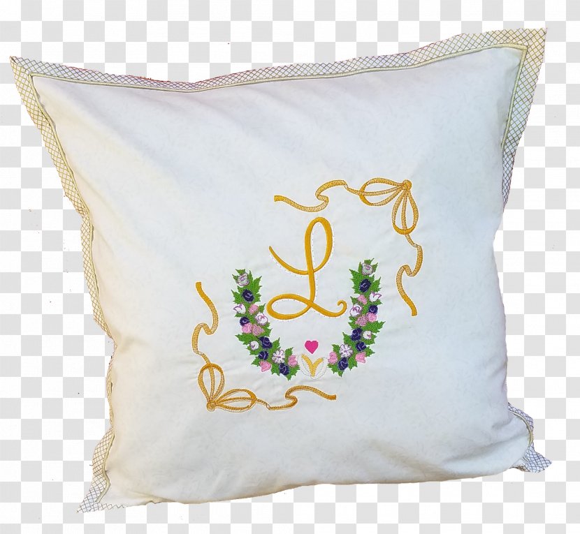 Throw Pillows Textile Embroidery Cushion - Sewing - Wedding Carriage Transparent PNG