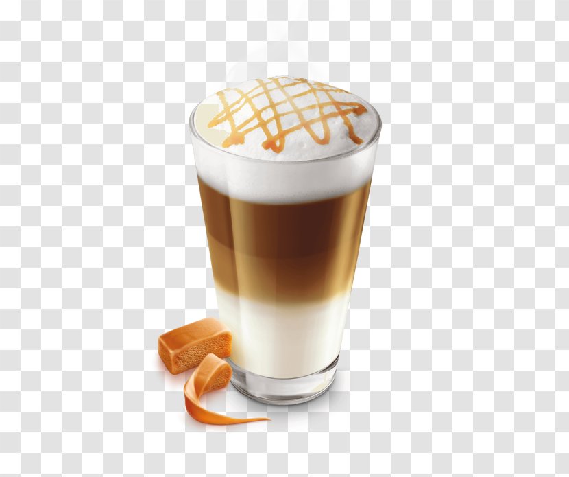 Latte Macchiato Milk Coffee Cappuccino - Singleserve Container Transparent PNG