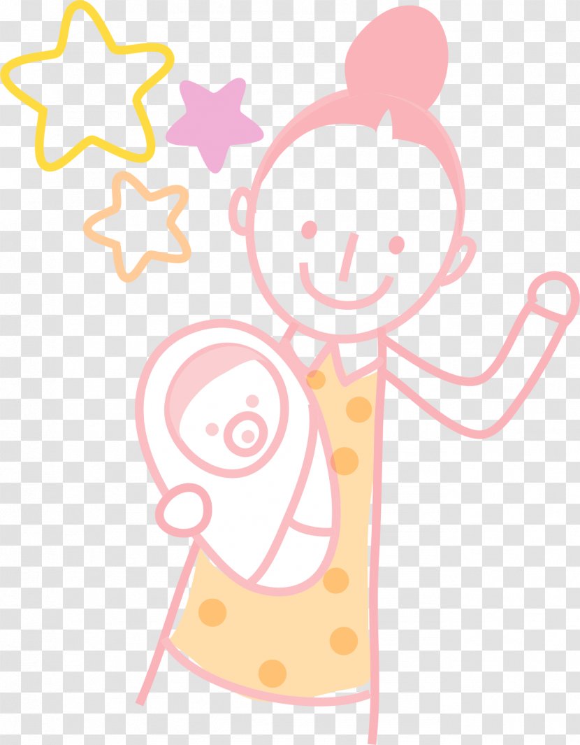 Cartoon Infant Illustration - Mother And Child Transparent PNG