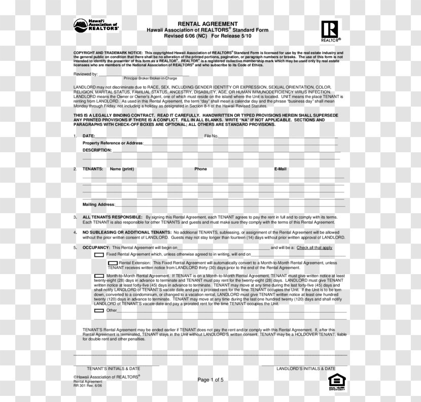 Rental Agreement Lease Contract Renting Form - Tree - Rita Ora Transparent PNG
